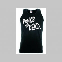 Punks not Dead čierne pánske tielko 100%bavlna Fruit of The Loom